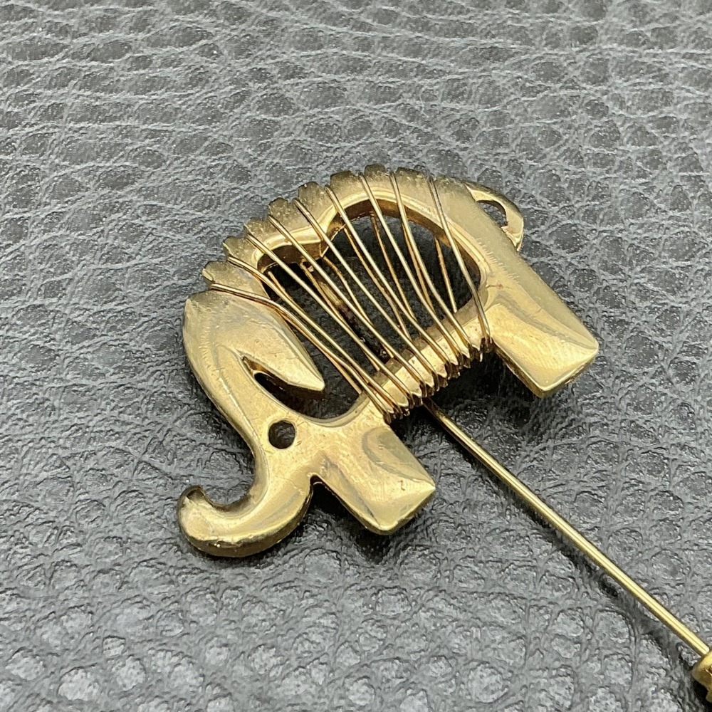 Vintage Napier Elephant Stick Pin Gold Tone Lapel Hat Animal Costume Jewelry - Picture 5 of 7